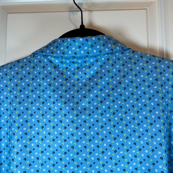 Nicklaus Eco Choice Men's Golf Polo Shirt  Blue All Over Floral Print Stretch XL - Picture 7 of 10